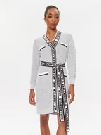 Swetry damskie - KARL LAGERFELD Kardigan 235W2006 Szary Regular Fit - miniaturka - grafika 1