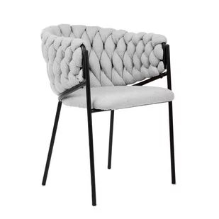 Stylowe krzesło MERLE w tkaninie szare GLAMOUR 57x59x78 cm HOMLA - Krzesła - miniaturka - grafika 1