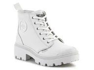 Trampki damskie - Buty damskie PALLADIUM PALLABASE LEATHER WHITE/BLACK M 96905-102-M - Palladium - miniaturka - grafika 1
