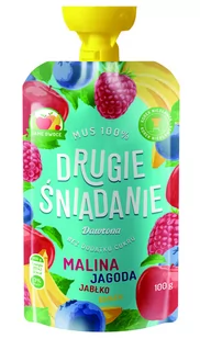 Mus Drugie Śniadanie Malina Jagoda Jabłko Banan Dawtona 100g CDAW.7140 - Desery dla dzieci - miniaturka - grafika 1