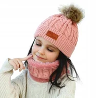 Czapki dla dzieci - Zestaw Czapka Dziecięca I Komin Dla Dzieci Zimowy Komplet Ciepła - miniaturka - grafika 1