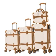 Walizki - Zestaw walizek SEMI LINE T5506-0 Beżowo-brązowy - miniaturka - grafika 1