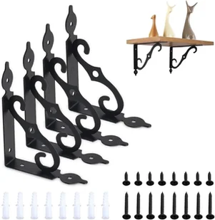 Wsporniki półkowe Case Pack, 14 cm x 11 cm, montowane na ścianie do garażu, kuchni, sypialni (czarne) - Zawiasy, okucia i inne akcesoria Wsporniki półkowe Case Pack, 14 cm x 11 cm, montowane na ścianie do garażu, kuchni, sypialni (czarne) - Zawiasy, okucia i inne akcesoria - miniaturka - grafika 1