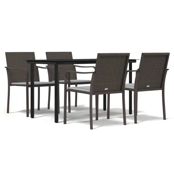 Zestaw mebli ogrodowych z rattanu PE, brązowy, wymiary krzesła: 56 x 59 x