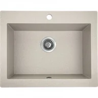 Zlewozmywaki - LAVEO SBK 410A Zlewozmywak granitowy 1 komora bez ociekacza Wymiary: 490x580x220 mm Wykończenie: beż W zestawie z syfonem Space Saving i korkiem klik-klak - miniaturka - grafika 1