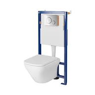 Stelaże i zestawy podtynkowe do WC - Zestaw Podtynkowy Cersanit Miska Wc Larga Square Stelaż Tech Line Opti Chrom S701-684 - miniaturka - grafika 1