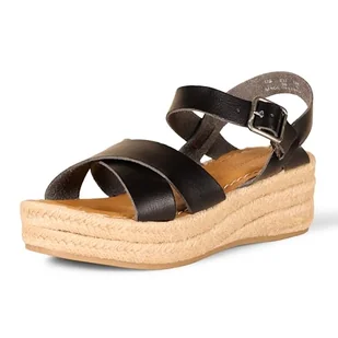 Amazon Essentials Damskie dwuczęściowe płaskie sandały Espadryle Sandały na obcasie, Czarny, 5 US - Espadryle damskie - miniaturka - grafika 1