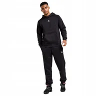 Dresy męskie - Dres Komplet Męski Adidas Essentials Bluza Z Kapturem Spodnie Czarny R. Xxl - miniaturka - grafika 1