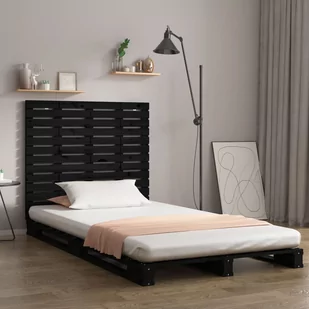 Wezgłowie łóżka, czarne, 96x3x91,5 cm, lite drewno sosnowe Lumarko! - Inne meble do sypialni - miniaturka - grafika 1