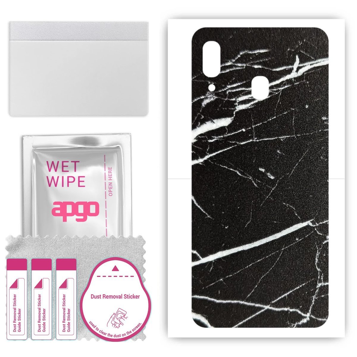 Folia naklejka skórka strukturalna na TYŁ do Samsung Galaxy A30 - Marmur Ciemny - apgo SKINS