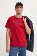 Koszulki męskie - Pepe Jeans t-shirt bawełniany Eggo męski kolor czerwony z nadrukiem PM508208 - miniaturka - grafika 1