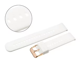 Pasek uniwersalny 22 mm silikonowy biały rosegold zapinka + teleskopy - Akcesoria do zegarków - miniaturka - grafika 1