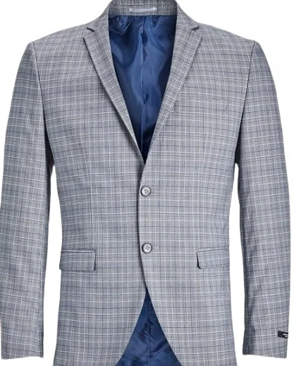 JACK & JONES MARYNARKA MĘSKA SZARA W KRATĘ GŁADKA 56 1J9A