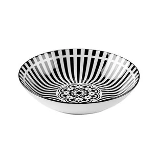 Talerz głęboki Astec 20 cm paski czarno-biały - Talerze - miniaturka - grafika 1