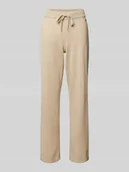 Spodnie damskie - Spodnie z mieszanki wełny z elastycznym pasem - miniaturka - grafika 1