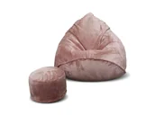 Pufy i podnóżki - Pufa sako XXXXL worek + gratis Sorriso różowa - miniaturka - grafika 1