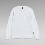 Koszulki męskie - t-shirt uomo g-star f23455-c336 premium base 110 white - miniaturka - grafika 1