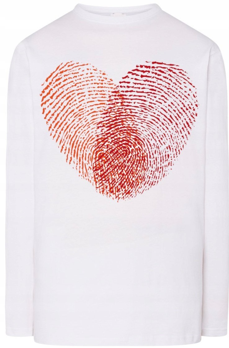 Walentynki Serce Nadruk Longsleeve Odciski r.S