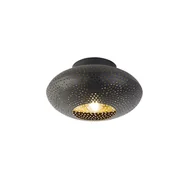 Oprawy, klosze i abażury - QAZQA Orientalna lampa sufitowa czarna ze złotem 25 cm - Radiance - miniaturka - grafika 1