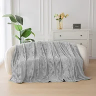 Koce - Cotton World Koc pluszowy 160x200 jasnoszary KHP46 - miniaturka - grafika 1