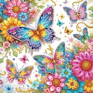 Zabawki kreatywne - Haft Diamentowy Łąka Motyli 30x30 cm - miniaturka - grafika 1