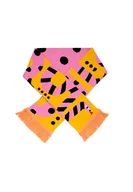 Apaszki i szaliki damskie - Snake wąż różowy szalik bawełna organiczna Kabak - miniaturka - grafika 1