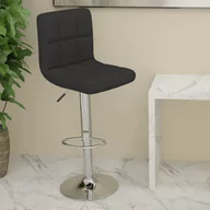 Taborety i hokery - vidaXL Krzesło barowe, czarne, tapicerowane tkaniną - miniaturka - grafika 1