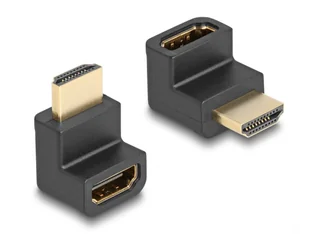 DeLOCK High Speed HDMI z adapterem Ethernet męski na żeński kątowy 8K 60 Hz, czarny 66458 - Adaptery i przejściówki - miniaturka - grafika 1