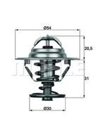 Termostaty - Termostat, płyn chłodzący Mahle TX 10 88D - miniaturka - grafika 1