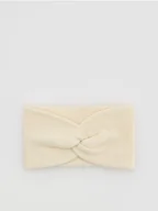 Czapki damskie - Reserved - Opaska na głowę z wełną - kremowy - miniaturka - grafika 1