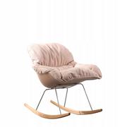 Fotele - Fotel krzesło bujany na płozach różowy PLUSZOWY - miniaturka - grafika 1