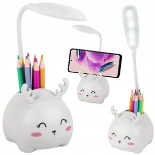 Lampka Nocna Dla Dzieci Led Usb Organizer Stojak Telefon Do Czytania Nauki - Lampy stojące - miniaturka - grafika 1