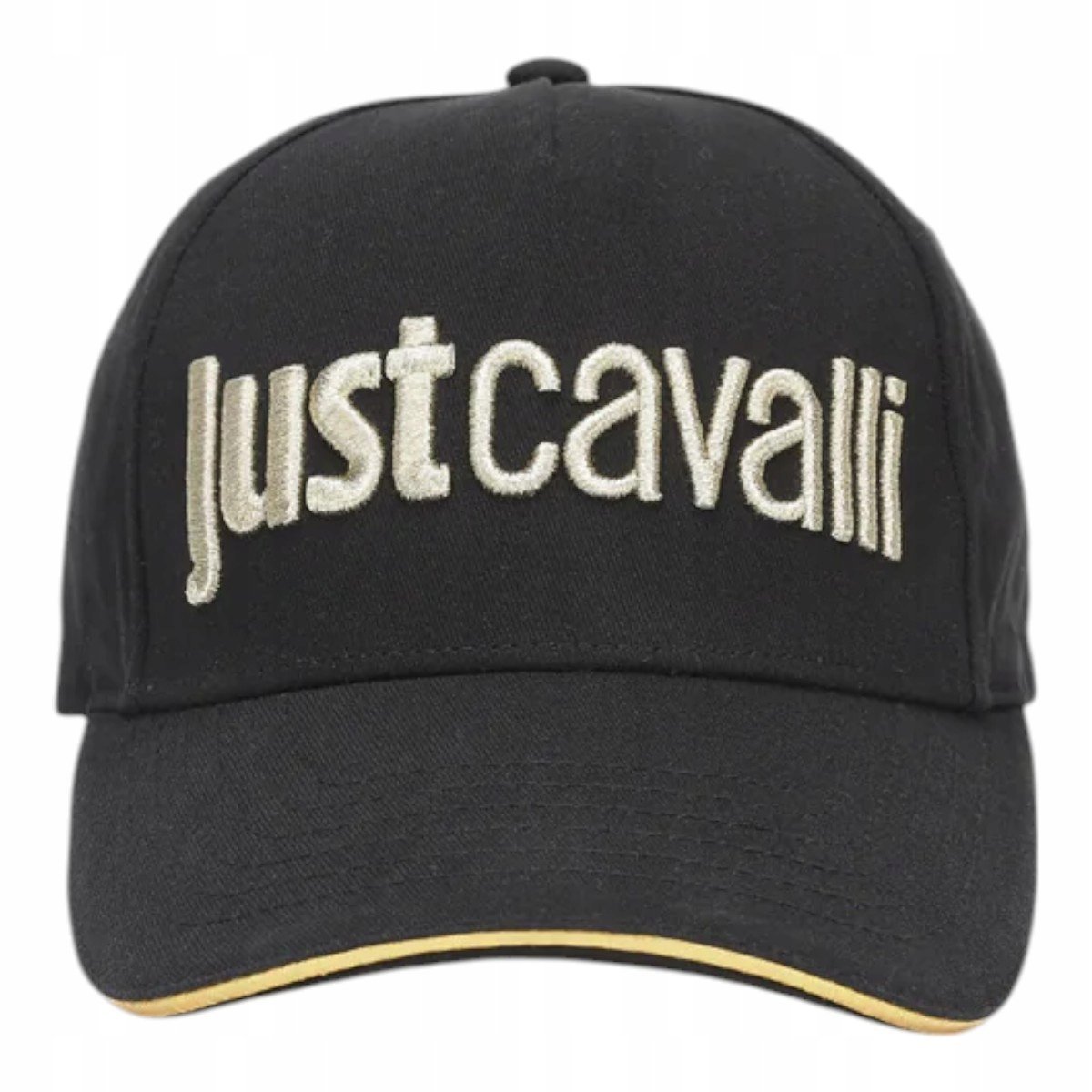 JUST CAVALLI CZAPKA Z DASZKIEM JC CAP LOGO EMBROIDERY 3D UP CZARNA