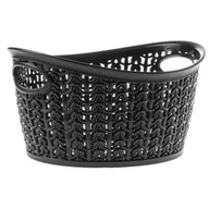 Pojemniki biurowe - Koszyk plastikowy owalny Malm 1.5L, czarny - miniaturka - grafika 1