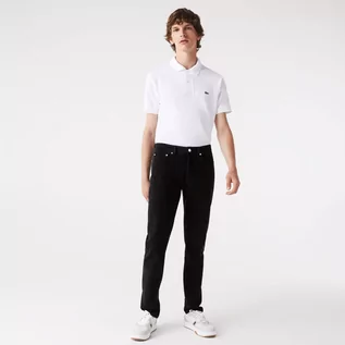 Spodnie męskie - Lacoste męskie dżinsy z elastycznego denimu bawełnianego Slim Fit - grafika 1