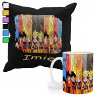 Gadżety dla niej i dla niego - ZESTAW KUBEK + PODUSZKA Z POSZEWKĄ- PREZENT DLA FANA DRAGONBALL ANIME+ IMIĘ - miniaturka - grafika 1