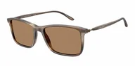 Okulary przeciwsłoneczne - Okulary Przeciwsłoneczne Giorgio Armani AR 8218 Matte Striped Brown - miniaturka - grafika 1