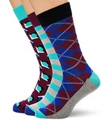 Skarpetki męskie - HS by Happy Socks HS Argyle 3-Pack Skarpety, Skarpetki męskie, Wielobarwny (Multicolour 550), 41-44 EU - miniaturka - grafika 1