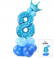 Balony i akcesoria - ZESTAW BALONÓW STOJĄCY NIEBIESKI Z CYFRĄ 8 NA PRZYJĘCIE URODZINOWE - miniaturka - grafika 1