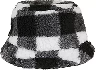 Czapki damskie - Flexfit Czapka unisex Sherpa Check Bucket Hat, biały/czarny, jeden rozmiar - miniaturka - grafika 1