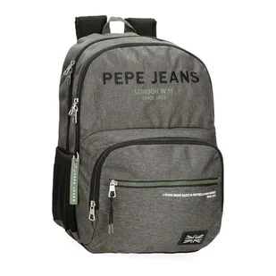 Pepe Jeans Edmon Plecak na laptopa 15,6" z podwójną komorą, szary 33x46x15 cm Poliester by Joumma Bags - Torby na laptopy - miniaturka - grafika 1