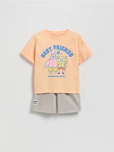 Reserved - Bawełniany komplet SpongeBob - beżowy - Bluzki dla niemowląt - miniaturka - grafika 1