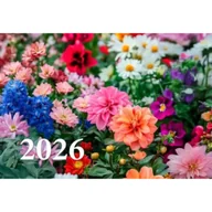 Kalendarze - Kalendarz 2026 trójdzielny Kwiaty - miniaturka - grafika 1