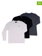 Koszule męskie - The Time of Bocha Koszulki (3 szt.) w kolorze niebieskim, czarnym i białym - miniaturka - grafika 1