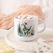 Kubki dla dzieci - Nietłukący Świąteczny KUBEK z Personalizacją Dla Fana Dinozaurów - miniaturka - grafika 1