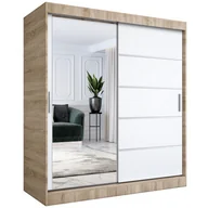 Szafy - Szafa przesuwna 180 cm dąb sonoma + biały H5-F37 - miniaturka - grafika 1