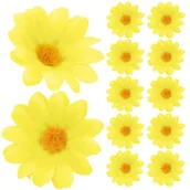 Sztuczne kwiaty - Główki Kwiatowe Stokrotka 12szt Żółty - miniaturka - grafika 1
