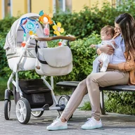 Zawieszki dla dzieci i niemowląt - PAŁĄK ŁUK Z ZABAWKAMI ZAWIESZKA grzechotka DO ŁÓŻECZKA WÓZKA NA FOTELIK - miniaturka - grafika 1