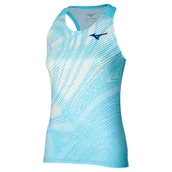 Koszulki sportowe damskie - Damski podkoszulek Mizuno  Charge Printed Tank Blue Glow L - miniaturka - grafika 1