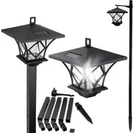 Lampy ogrodowe - Polux ARTIS 1x2LED black Lampa solarna latarnia 315342 315342 - miniaturka - grafika 1